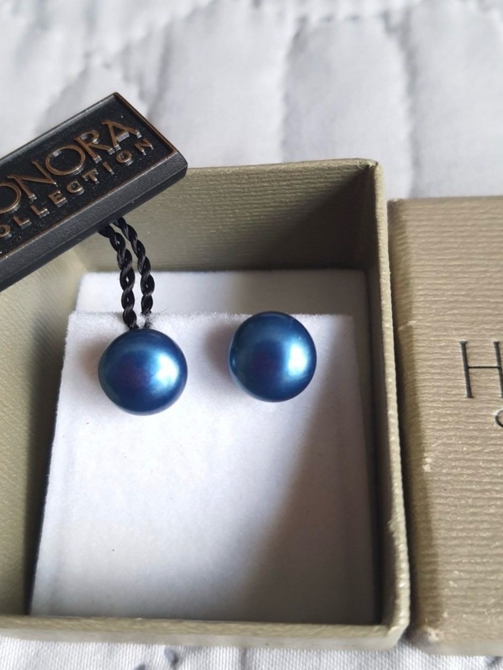 Honora Deep Blue Pearl Stud Earrings